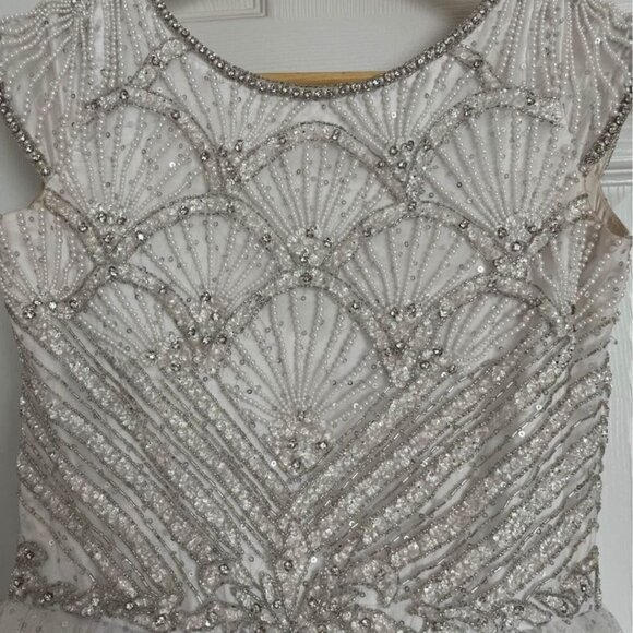 Sherri Hill white pageant dress little girl size 8, runs bigger - Picture 6 of 11